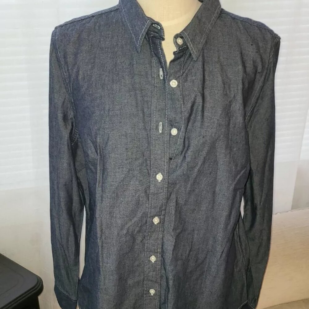 Charles River Apparel XL denim button up shirt 100% cotton C2
